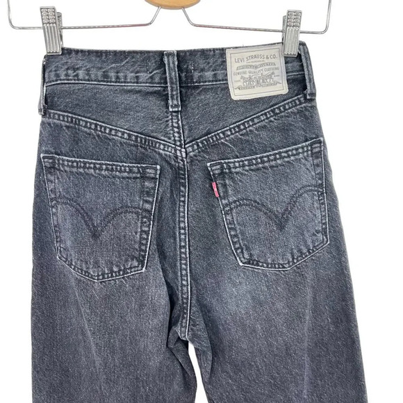 Levi's Wellthread Ribcage Straight Jeans Black Size 25 - Picture 8 of 12